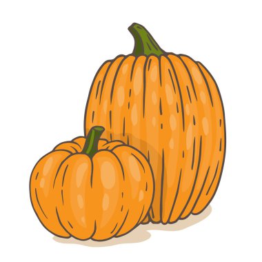 Çizgi film turuncu balkabakları izole edildi