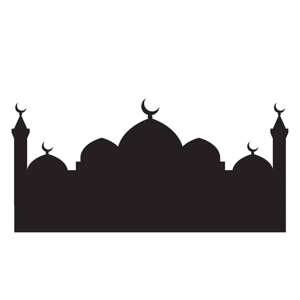 Mosquée Vecteur Silhouette Noire — Image vectorielle