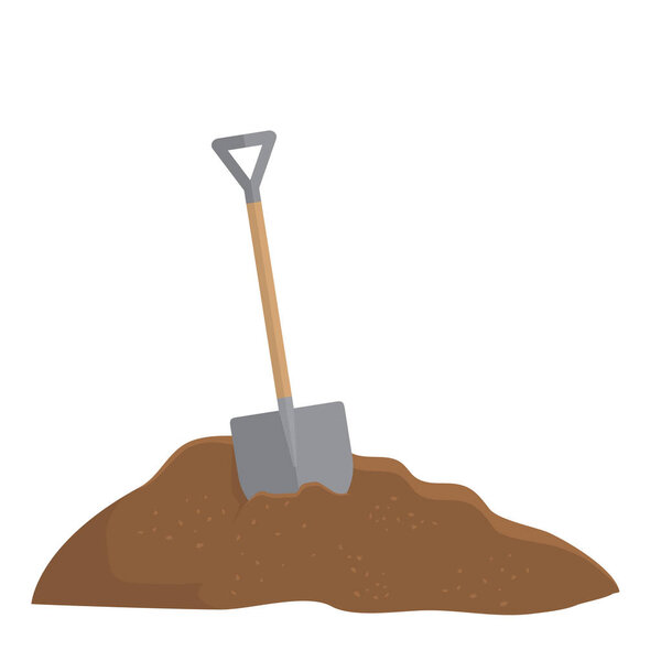 Лопата застряла в изолированной почве
