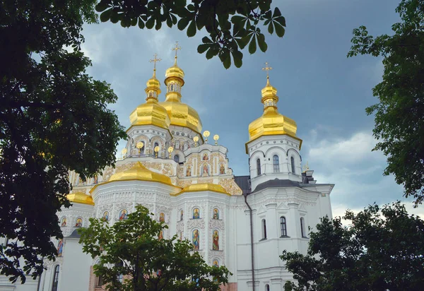 Kiev Pechersk Lavra Kiev Ukrayna Dormition Katedrali Nde Kyiv Kestane — Stok fotoğraf