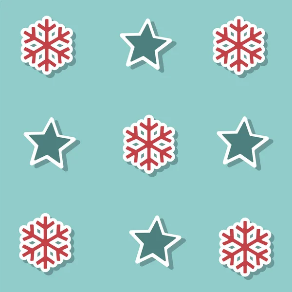 Étoiles Noël Fond Collection Neige Pour Papier Emballage — Image vectorielle