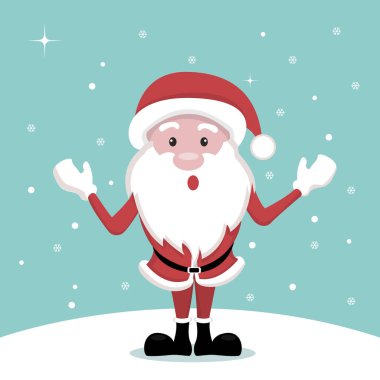 Noel Baba çizgi film Noel kartı vektör tasarımı