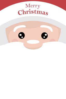 Noel kartı yazmak için beyaz arka plan ile Noel Baba yüz