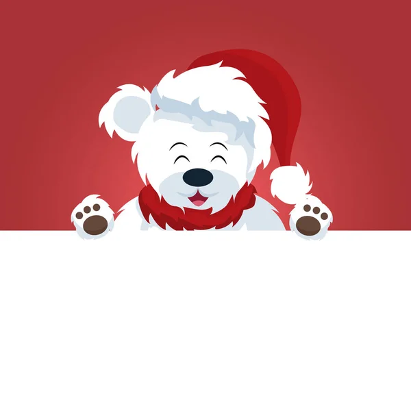 Kartki Świąteczne Śnieg Niedźwiedzie Nad Biały Plakat — Wektor stockowy