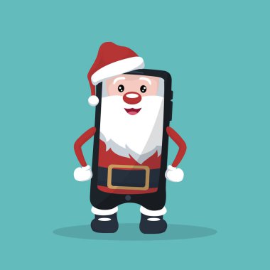 Cep telefonu Noel Baba şeklinde karikatürü