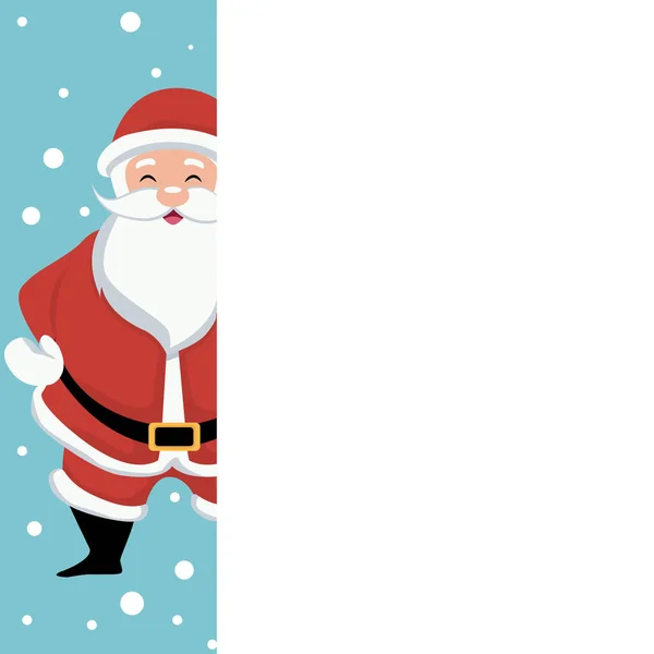 Scheda Babbo Natale Con Cartello Bianco Scrivere — Vettoriale Stock