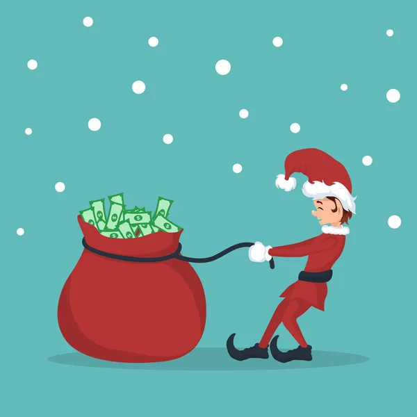 Noel kartı bir çanta dolusu para çekerek cin
