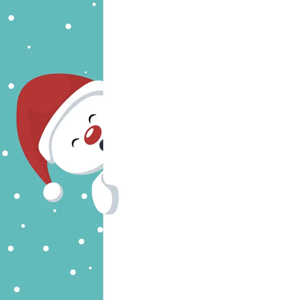 Vánoční Sněhulák Karta Bílým Pozadím Psát — Stockový vektor