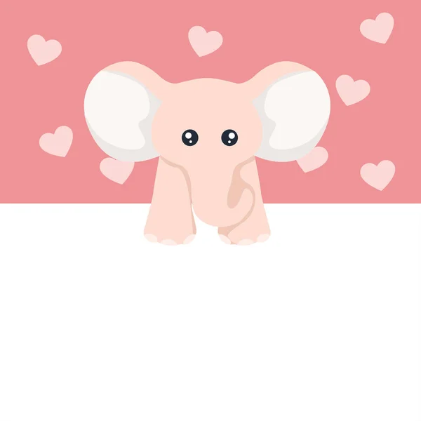 Красивая Валентинка Новорожденного Слона — стоковый вектор