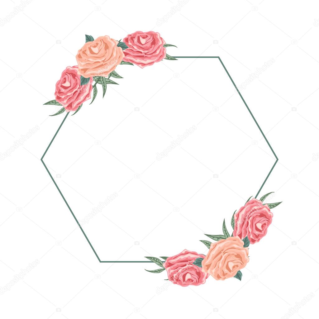 Download Beautiful Hexagon Floral Arrangement Dedication — Stock ...