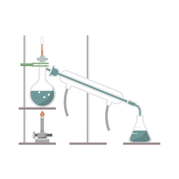 Modelo Destilação Simples Laboratório Química —  Vetores de Stock