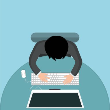 Bilgisayarlı iş masasının en iyi görünümü