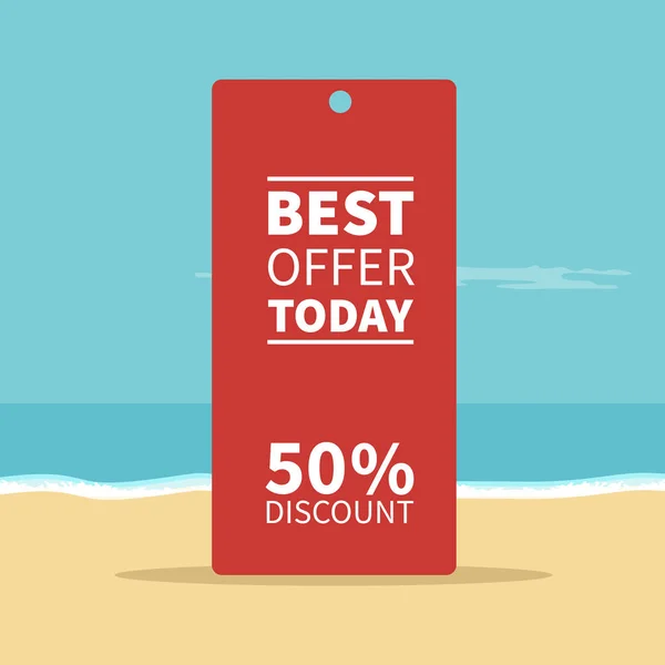 Summer sale poster on beach holiday