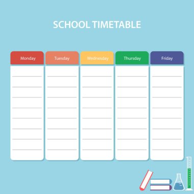 Hafta içi renkli okul tarife kartı