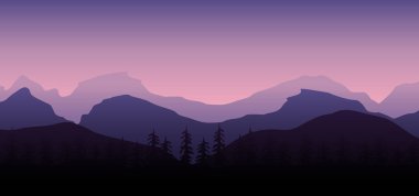 Bir alacakaranlıkta Rocky dağları manzara arka plan