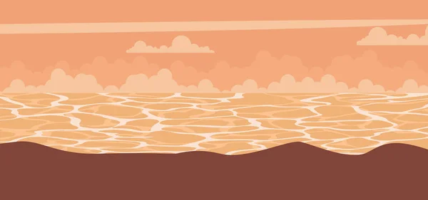 Закат Пейзаж Море — стоковый вектор