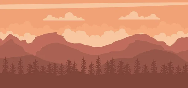 Paisaje Fondo Una Puesta Sol Las Montañas — Vector de stock