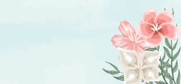 水彩画の背景を持つ花のデザイン — ストックベクタ