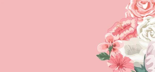 Růže Květiny Pozadí Kytice — Stockový vektor