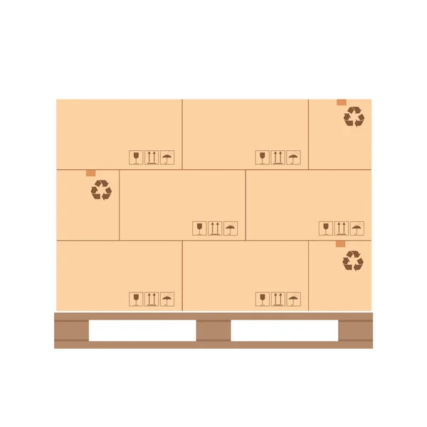 Pallet Design Palletized Product Packaging Boxes — Stock Vector