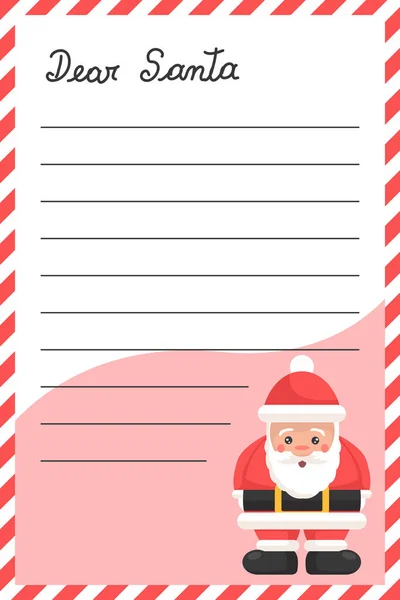 Lettera Disegno Biglietto Natale Inviare Messaggio Babbo Natale — Vettoriale Stock