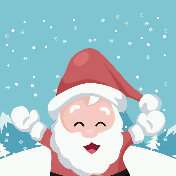 Buon Babbo Natale Biglietto Natale Sulla Neve — Vettoriale Stock