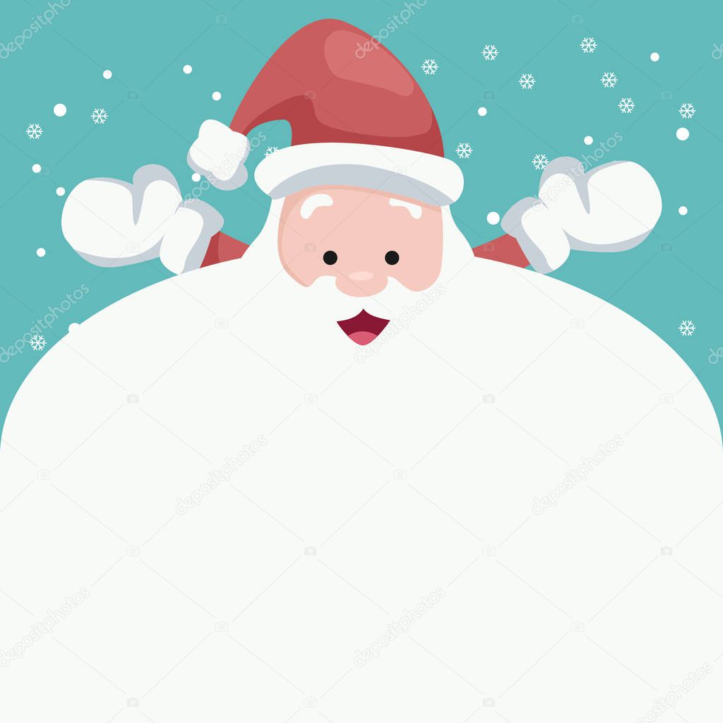 Christmas card of Santa Claus to write dedication