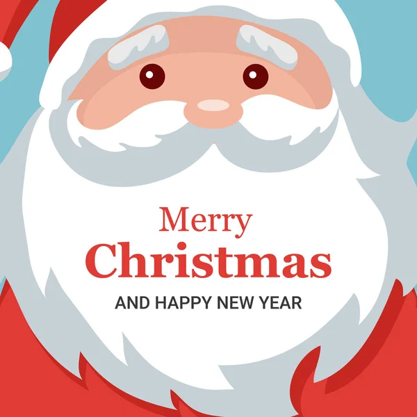 Santa Claus Cara Feliz Tarjeta Navidad — Vector de stock