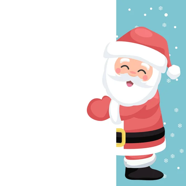 Biglietto Natale Dedica Babbo Natale Felice — Vettoriale Stock