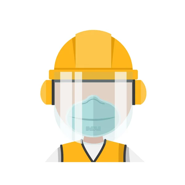 Design Person His Personal Protective Equipment Face Mask — Stock Vector