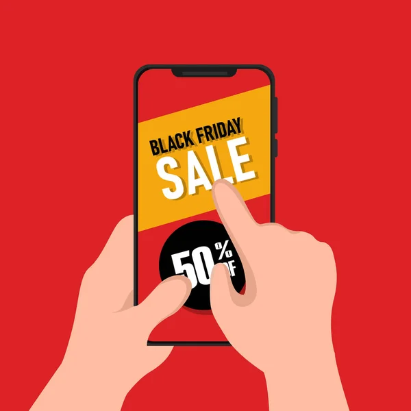 Black Friday Beschäftigt Sich Mit Dem Design Von Smartphones — Stockvektor