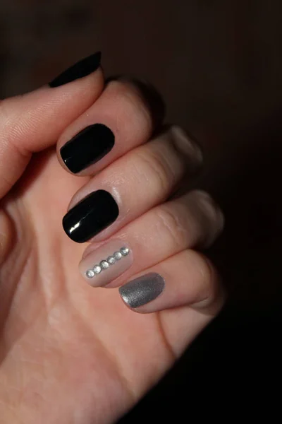 Manicure Pomalowane Paznokcie Wzory Paznokcie — Zdjęcie stockowe