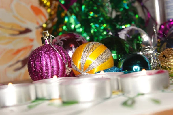 Christmas Speelgoed Kaarsen — Stockfoto