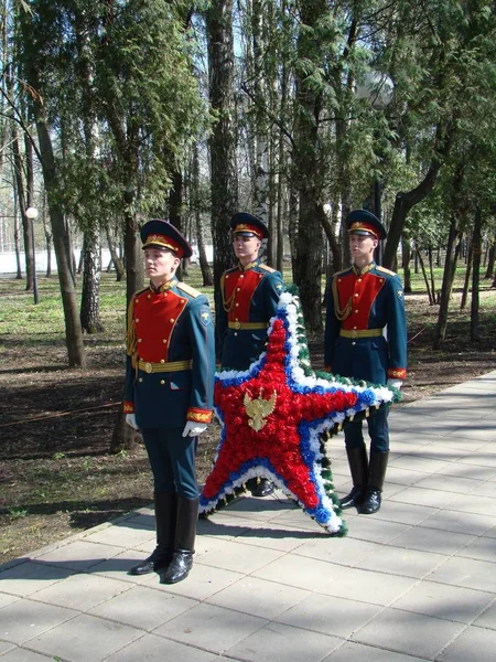 Moscow Russia May 2018 Honoring Great Patriotic War Soldiers Transfiguration — Stock Photo, Image