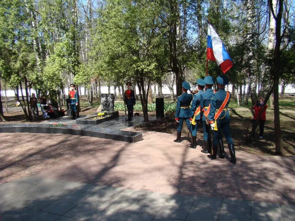 Moscow Russia May 2018 Honoring Great Patriotic War Soldiers Transfiguration — Stock Photo, Image