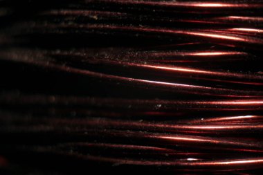 makro, bakır arka planda kontaktör ile bakır bobin