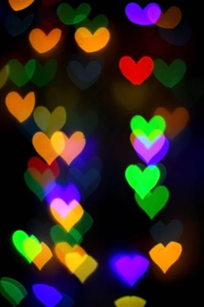 Bokeh Colorato Forma Cuore — Foto Stock