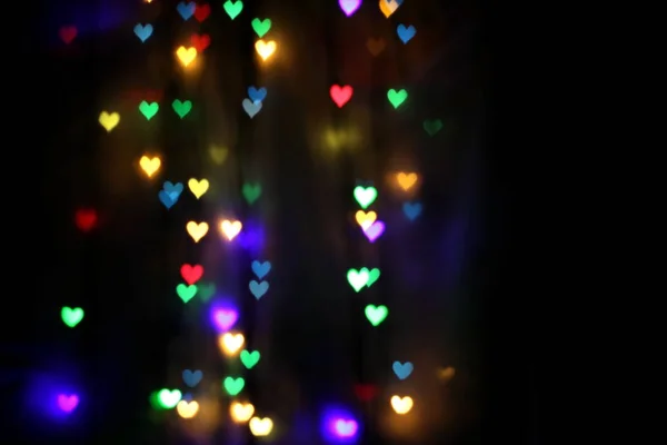 Bokeh Colorato Forma Cuore — Foto Stock