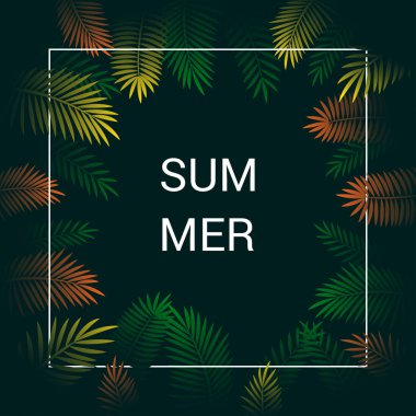 Arka plan yaz tropikal vektör tasarımı bırakır.