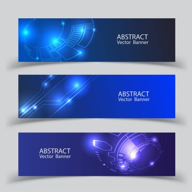 Soyut afiş kümesi teknoloji. enerji teknoloji kavramı.