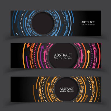 Vektör afiş ayarlayın. Renkli geometrik şekiller kompozisyon.