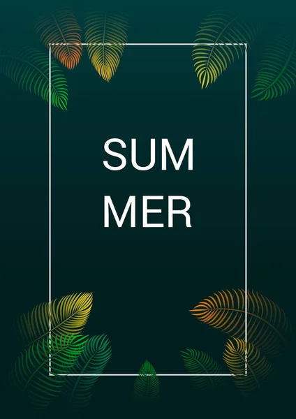 Предпосылки Контекст Summer Tropical Leaves Vector Design — стоковый вектор