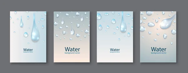 Аннотация Water Transparent Drops Backgrounds Vector — стоковый вектор