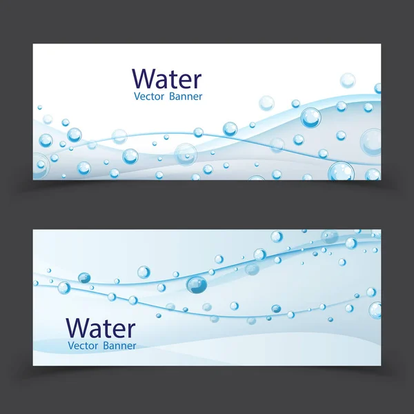 Abstraktes Wasser Transparente Tropfen Banner Vector — Stockvektor