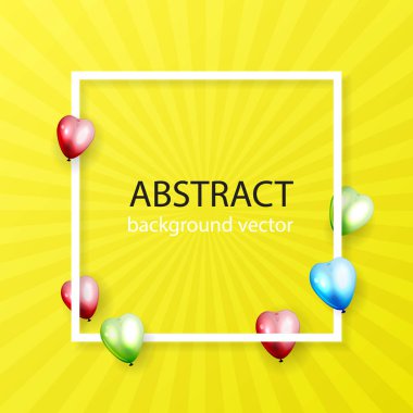 Kutlama renkli arka plan ile balonlar. Metniniz için yer ile modern tebrik kartı. Vektör çizim.