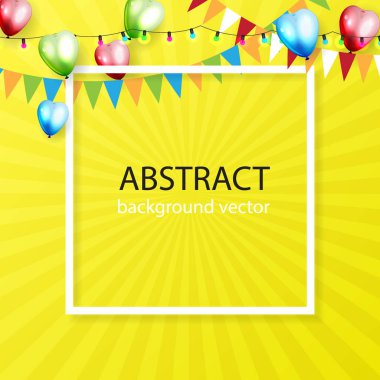 Kutlama renkli arka plan ile balonlar. Metniniz için yer ile modern tebrik kartı. Vektör çizim.