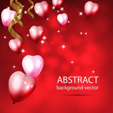 Renkli balonlar parlayan ile arka plan. Bokeh öğelerle. Vektör çizim