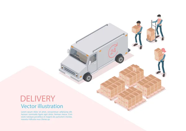 Logistics and Delivery Infographics.Isometric,truck,drone and de