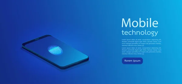 Moderní smartphone realistický 3D s přechodem na abstraktní pozadí — Stockový vektor