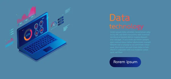 Schermi per computer infografica moderna. Computer, laptop, smartphon — Vettoriale Stock